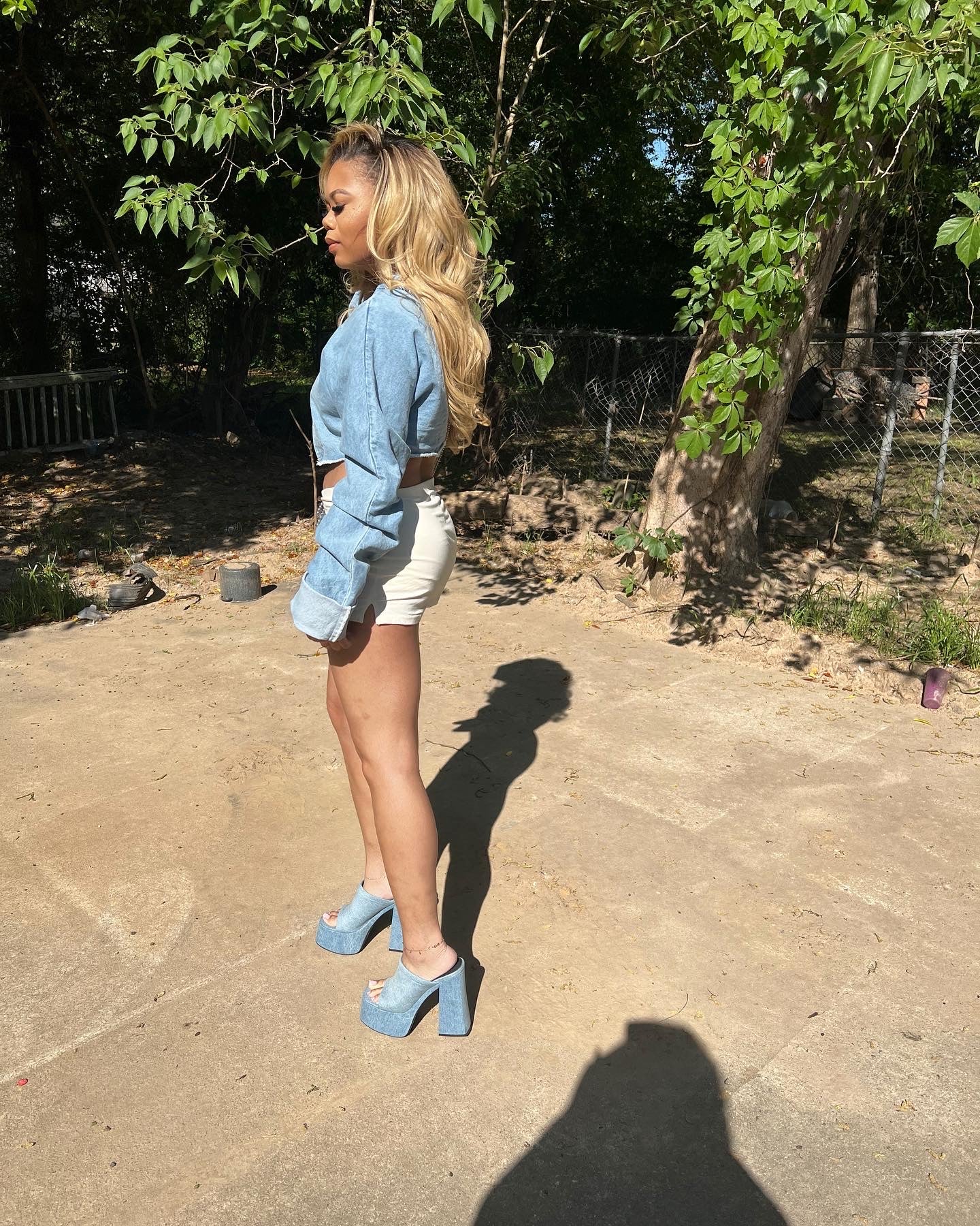 Irregular Denim Top