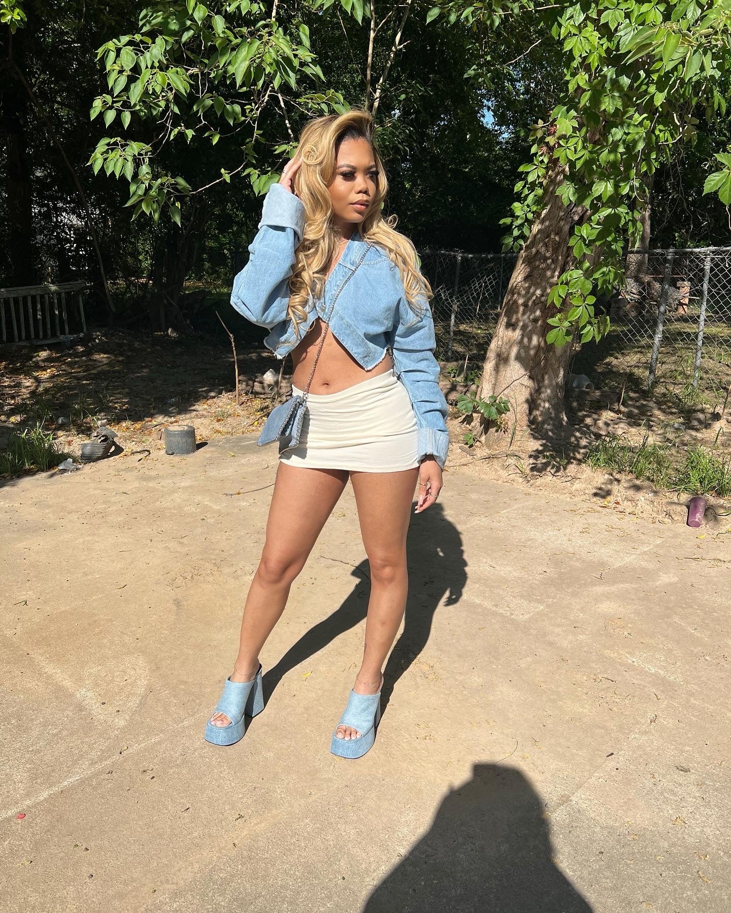 Irregular Denim Top