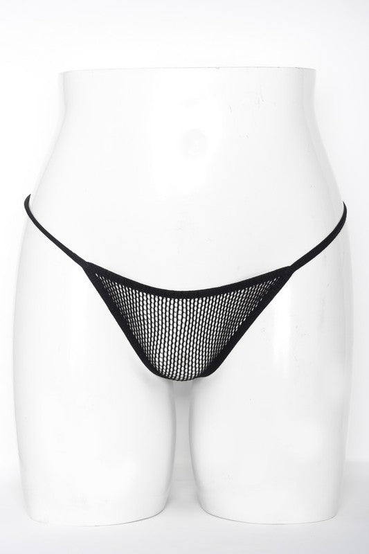 Black Lingerie Fishnet G-String